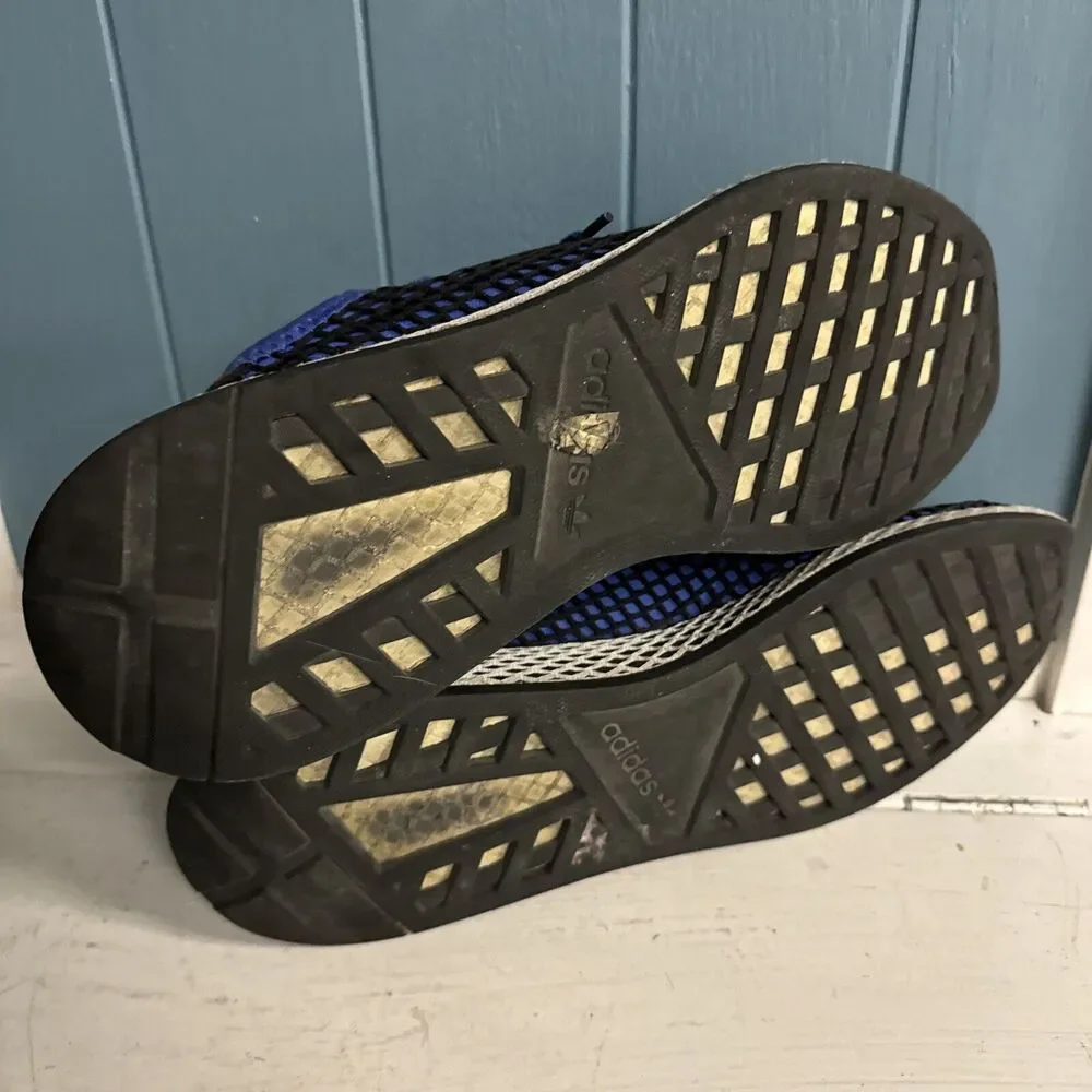 Adidas Deerupt‎ Mens Shoes 12 Blue Low Top Lace Up Casual Athletic Sneakers
